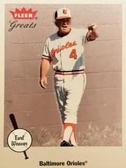 Earl Weaver #39 Baseball Cards 2002 Fleer Greats Prices