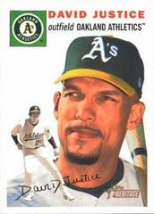 David Justice #342 Baseball Cards 2003 Topps Heritage Prices