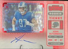 Aidan Hutchinson [SP Variation Autograph Red Zone Ticket] #102V Football Cards 2022 Panini Contenders Prices