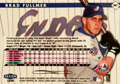 Rear | Brad Fullmer Baseball Cards 1998 Fleer Tradition