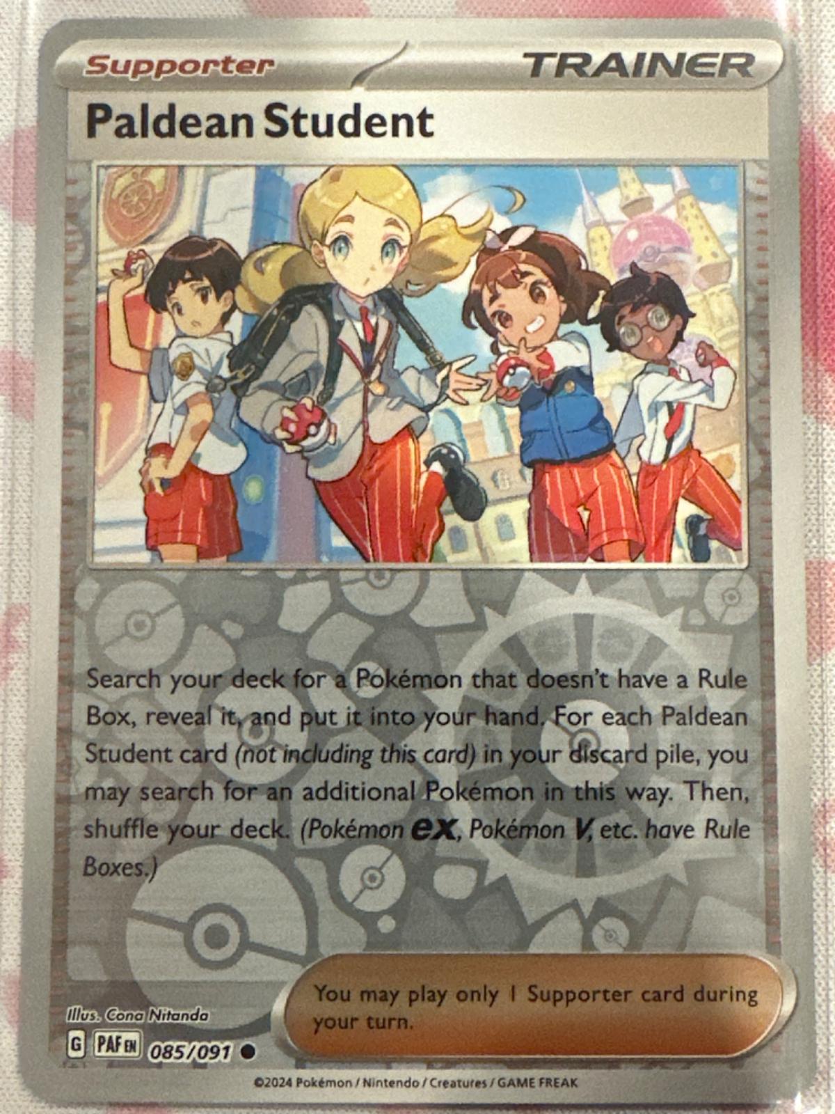 Paldean Student [Reverse Holo] #85 Pokemon Paldean Fates