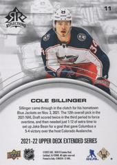 Back | Cole Sillinger Hockey Cards 2021 Upper Deck Triple Dimensions Reflections