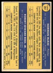 Back | Tigers Rookies [N. McRae, B. Reed] Baseball Cards 1970 Topps