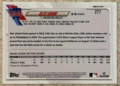 Back Of Card | Alec Bohm [Bonus SP] Baseball Cards 2021 Topps
