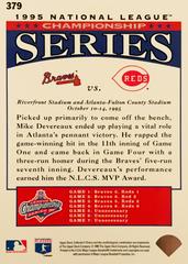 Rear | Mike Devereaux [NL Championship Series] Baseball Cards 1996 Collector's Choice