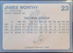 Back Of Card | James Worthy Basketball Cards 1989 Collegiate Collection North Carolina