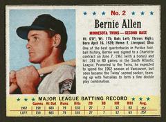 Bernie Allen [Hand Cut] #2 Baseball Cards 1963 Post Cereal Prices