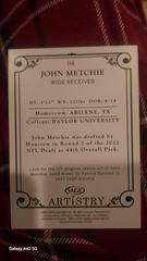 Back  | John Metchie Football Cards 2022 Sage Artistry