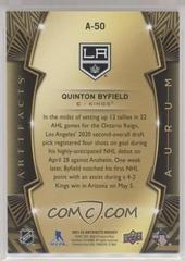 Back | Quinton Byfield Hockey Cards 2021 Upper Deck Artifacts Aurum