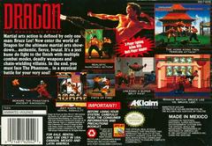 Dragon: The Bruce Lee Story - Back | Dragon: The Bruce Lee Story Super Nintendo
