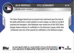 Back | Julio Rodriguez, Kyle Schwarber Baseball Cards 2022 Topps Now Off Season