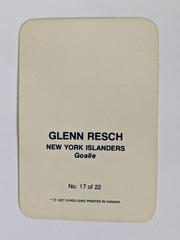 Back Portion Of Card | Glenn Resch [Round Corners] Hockey Cards 1977 O-Pee-Chee Glossy