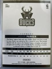 Back Of Card | Jabari Parker [Silver] Basketball Cards 2014 Panini Hoops