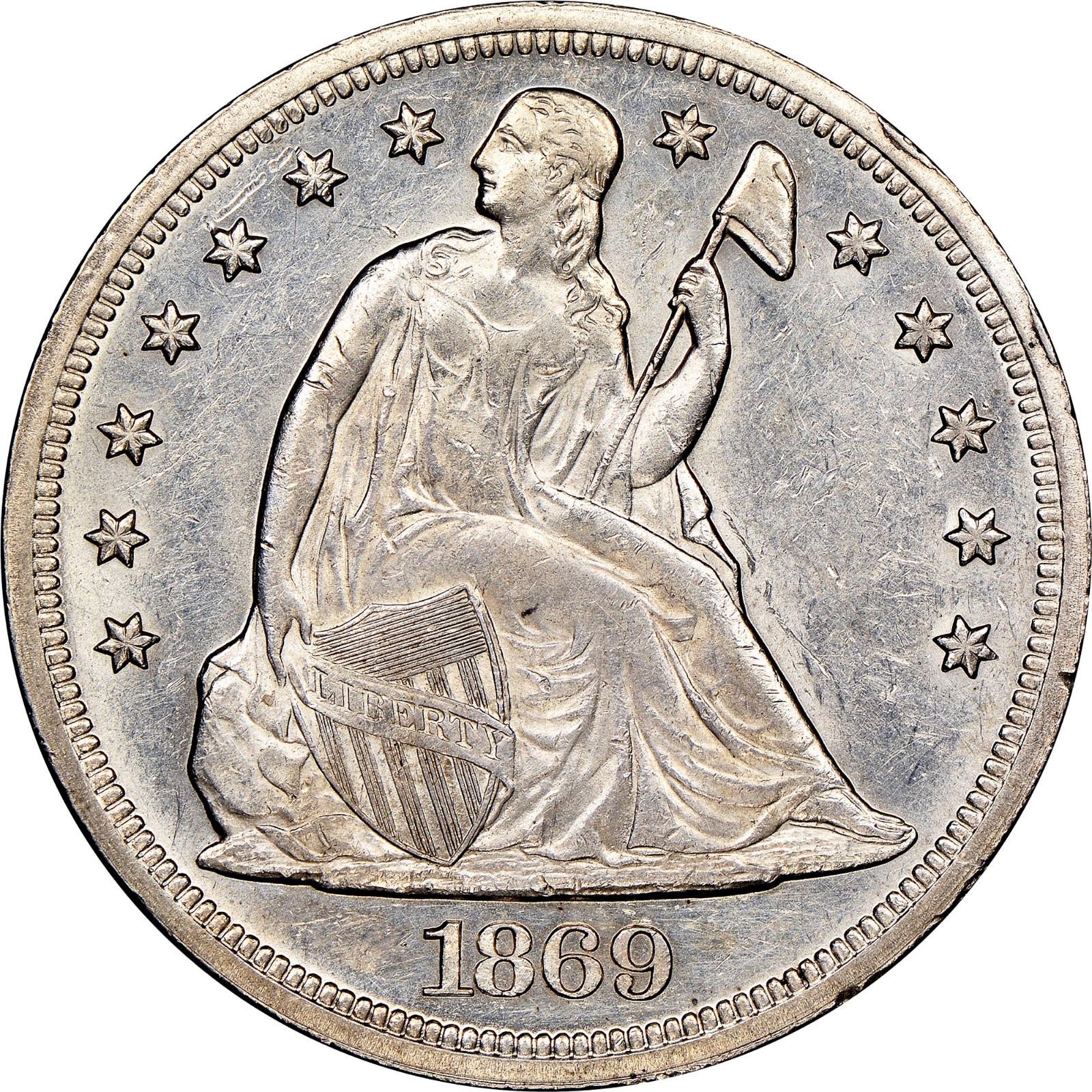 1869 [PROOF] Coins Seated Liberty Dollar