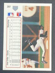 Jose Uribe [Error] No.207 1991 Upper Deck Back | Jose Uribe [Error] Baseball Cards 1991 Upper Deck