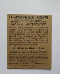 Phil Rizzuto #11 - Back | Phil Rizzuto Baseball Cards 1948 Leaf