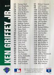 Card Back | Ken Griffey Jr. [Checklist 65 128] Baseball Cards 1994 Collector's Choice