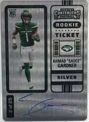 Ahmad 'Sauce' Gardner [Autograph Silver Ticket] Football Cards 2022 Panini Contenders Prices