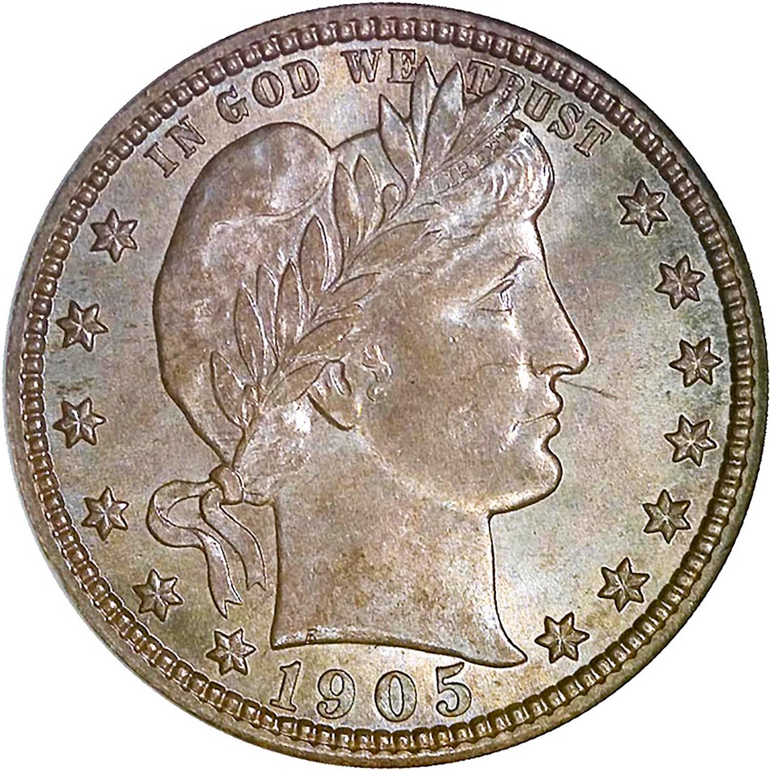 1905 S Coins Barber Quarter