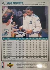 Back Of Card | Dell Curry [Player's Club Platinum] Basketball Cards 1995 Collector's Choice