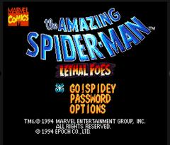 Splash Page | The Amazing Spiderman: Lethal Foes Super Famicom