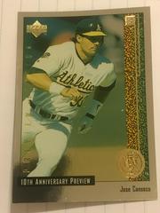 Jose Canseco #47 of 60 Baseball Cards 1998 Upper Deck 10th Anniversary Preview Prices