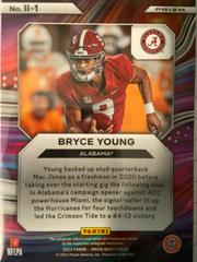 Backside | Bryce Young [Gold Ice PRIZM] Football Cards 2023 Panini Prizm Draft Picks Instant Impact