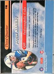 “Preview” On Back Of Card | Peyton Manning Football Cards 1999 Collector's Edge Odyssey Preview