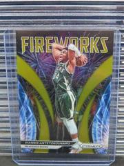 Giannis Antetokounmpo [Gold Prizm] #3 Basketball Cards 2021 Panini Prizm Fireworks Prices