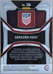 Back (27/399) | Sergino Dest [Red] Soccer Cards 2022 Panini Prizm World Cup