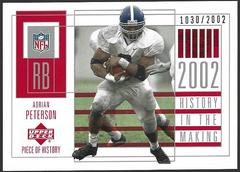 Adrian Peterson Football Cards 2002 Upper Deck Piece of History Prices