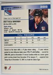 Backside | Matthew Barnaby [Action] Hockey Cards 2003 ITG Toronto Star