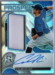 Caleb Kilian [Neon Blue] Baseball Cards 2022 Panini Chronicles Spectra Prospect Jersey Autographs Prices