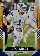 Zach Wilson [Dots Gold] Football Cards 2021 Panini Score Prices