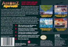 Aerobiz Supersonic - Back | Aerobiz Supersonic Super Nintendo