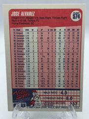 Back Of Card | Jose Alvarez Baseball Cards 1990 Fleer