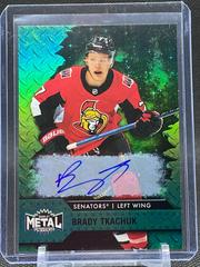 Brady Tkachuk [Autograph Green] #7 Hockey Cards 2020 Skybox Metal Universe Prices