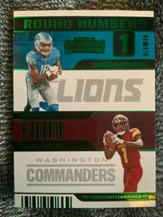 Jameson Williams, Jahan Dotson [Emerald] #RN-WD Football Cards 2022 Panini Contenders Round Numbers Prices