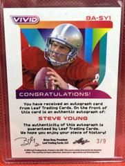 Back | Steve Young [Silver Prismatic] Football Cards 2023 Leaf Vivid Autographs