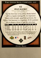 Rear | Ryan Klesko Baseball Cards 2003 Upper Deck Standing O