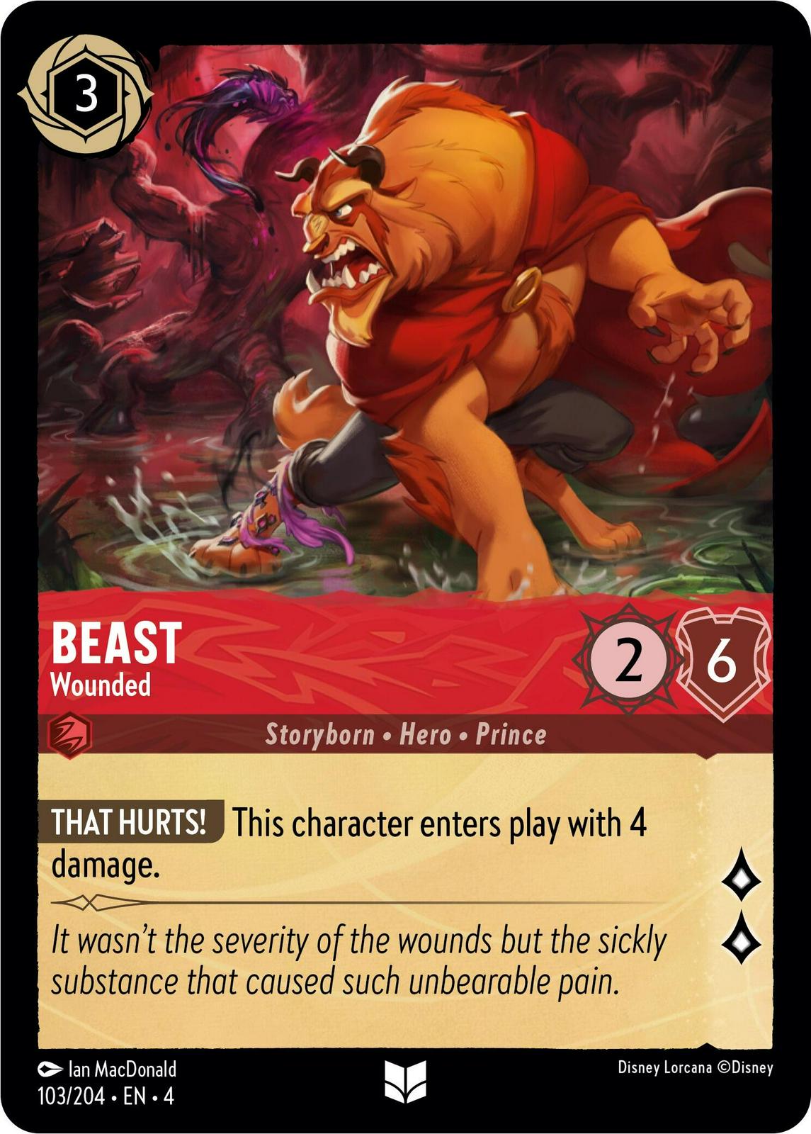 Beast - Wounded [Foil] #103 Lorcana Ursula's Return