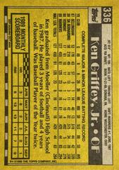 Back Card | Ken Griffey Jr. Baseball Cards 1990 Topps
