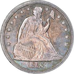 1853 [PROOF] Coins Seated Liberty Dollar Prices