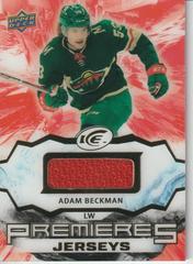 2021 UD Ice Adam Beckman [Jersey-Red] #IPA-AB Fron | Adam Beckman [Jersey] Hockey Cards 2021 Upper Deck Ice Premieres
