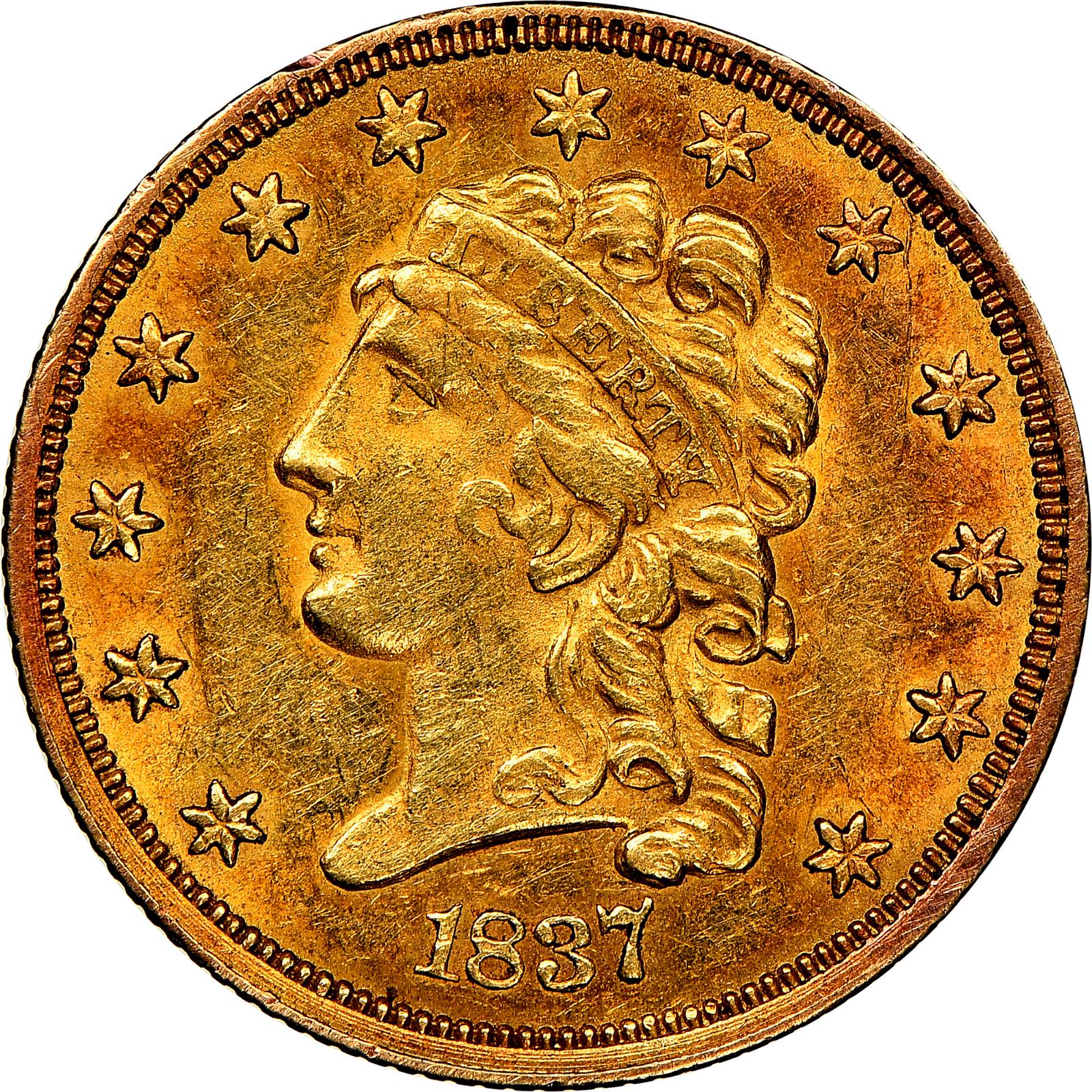 1837 Coins Classic Head Quarter Eagle