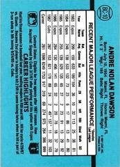 Back Of Card | Andre Dawson Baseball Cards 1988 Donruss MVP