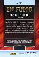 Card Back | Ken Griffey Jr. Baseball Cards 2022 Panini Select En Fuego
