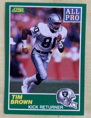 Tim Brown [Correct Photo] #305 Football Cards 1989 Panini Score Prices