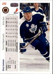 Back | Gary Leeman Hockey Cards 1991 Upper Deck