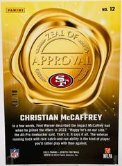Back Of Card /10 | Christian McCaffrey [Gold] Football Cards 2023 Panini Zenith Zeal of Approval